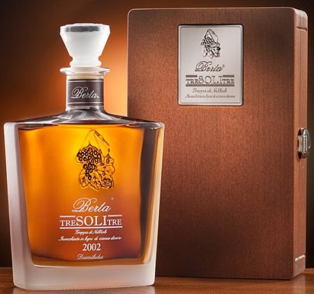 Grappa Berta Tre Soli Tre 2016 in Holzkiste